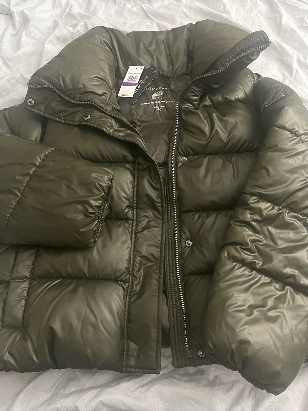 BCBGMaxAzria Olive Green Puffer Jacket